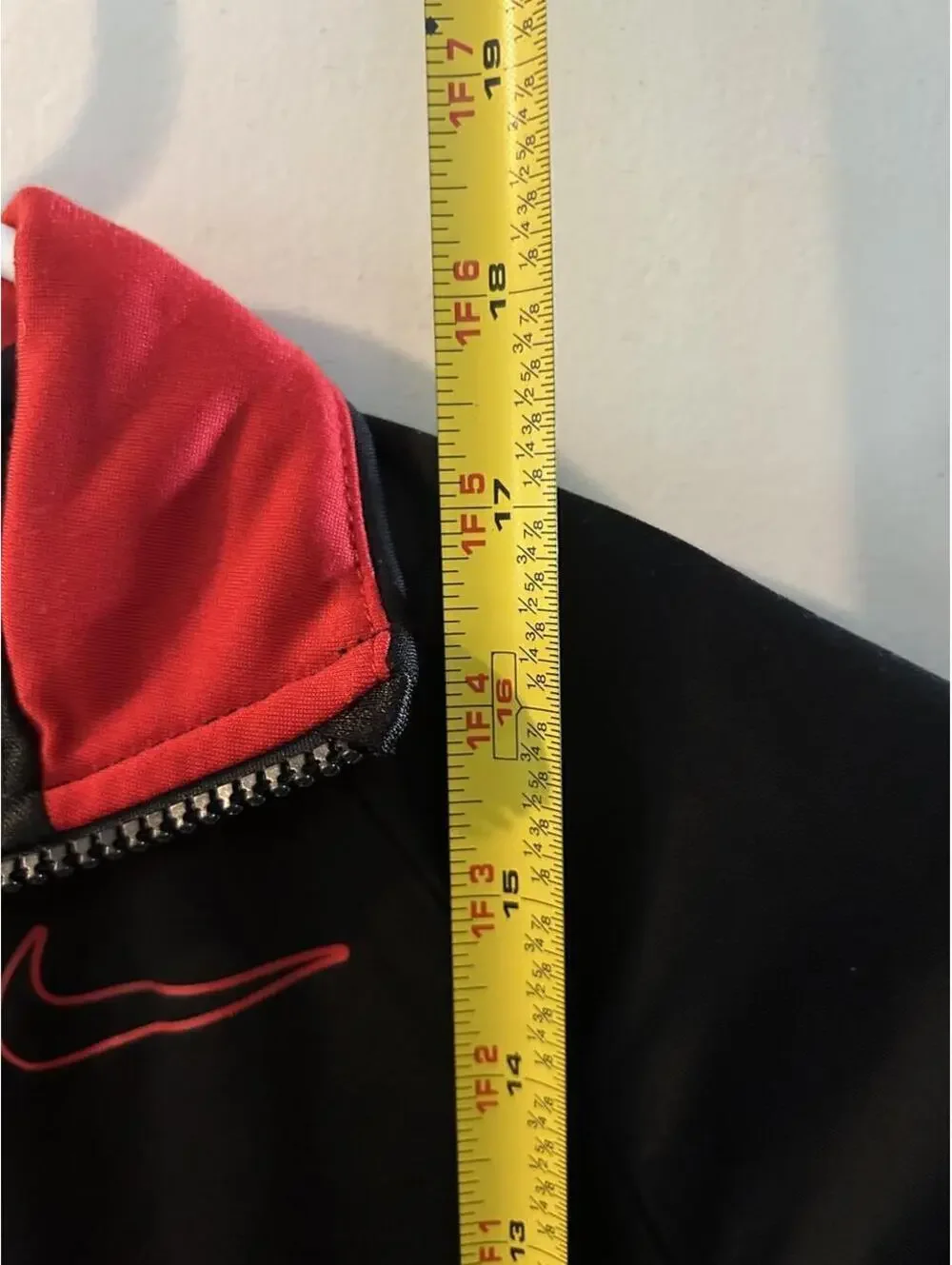 Nike red/black color-blocked zip-up jacket size 7Y
